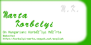 marta korbelyi business card